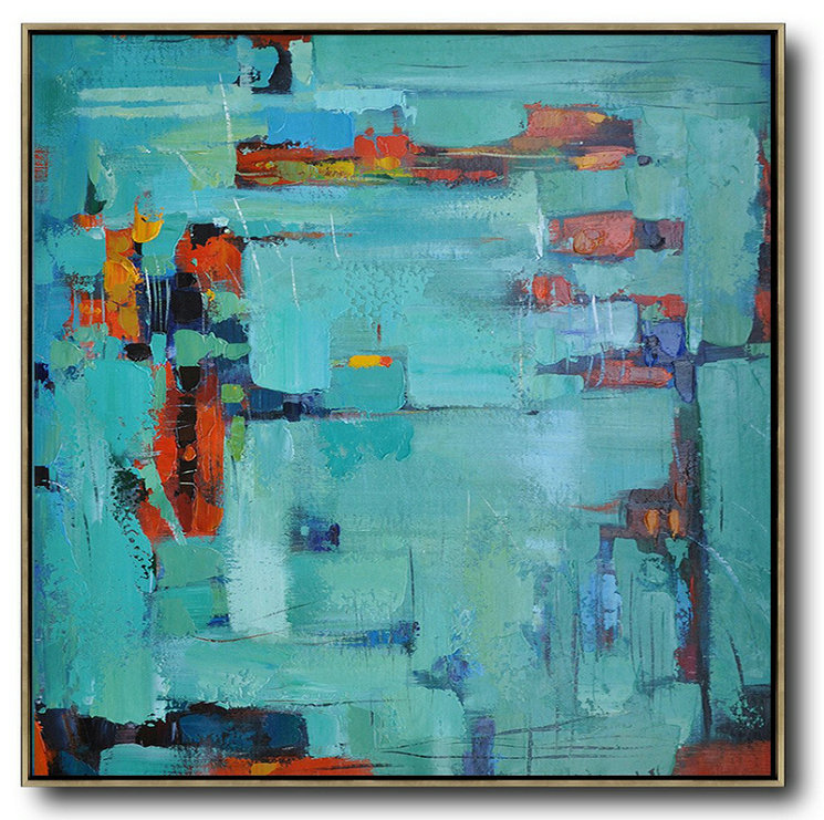 Large Abstract Painting On Canvas,Oversized Contemporary Art,Large Contemporary Art Canvas Painting,Green,Blue,Red.etc